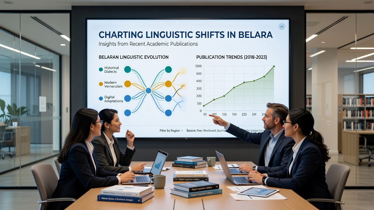Linguists conducting interviews with Belara residents to document evolving dialect features and vocabulary usage